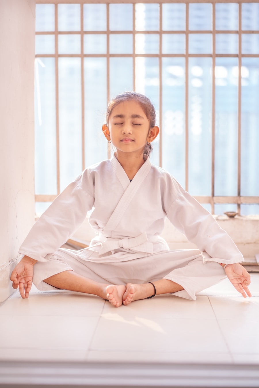 Young girl meditating